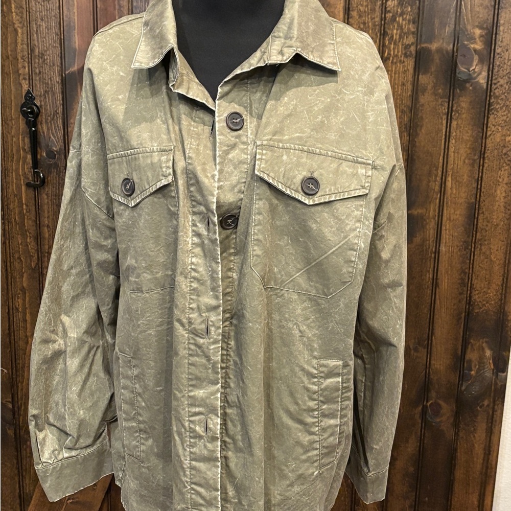 Olive Green Button-Up Jacket